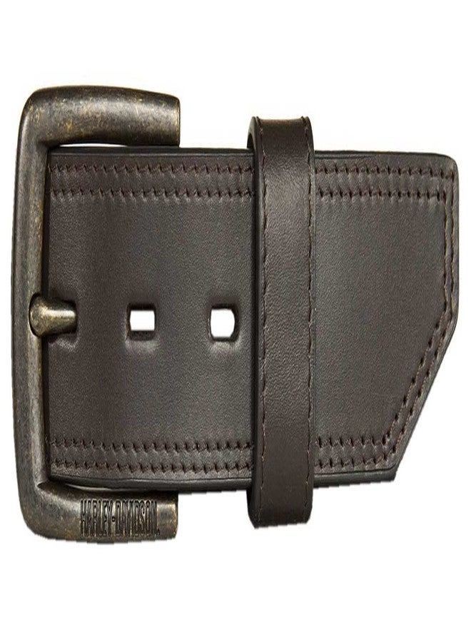 HARLEY DAVIDSON Harley-Davidson Men's Ergonomic Comfort Genuine Leather Belt - Solid Brown (34) - Image 2